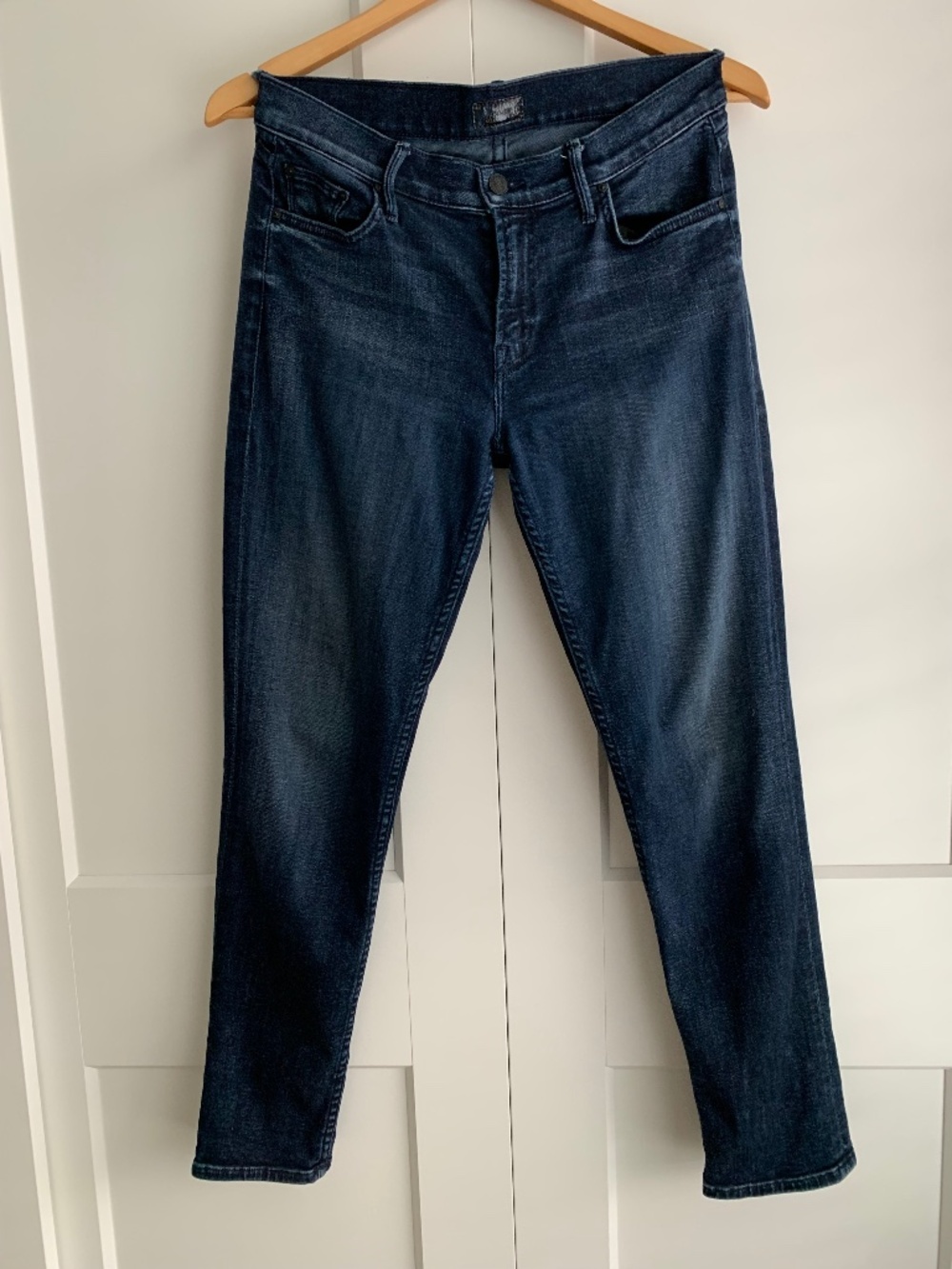 Mother Jeans The Long Dropout low Rise Skinny Dark Wash Women's size 25